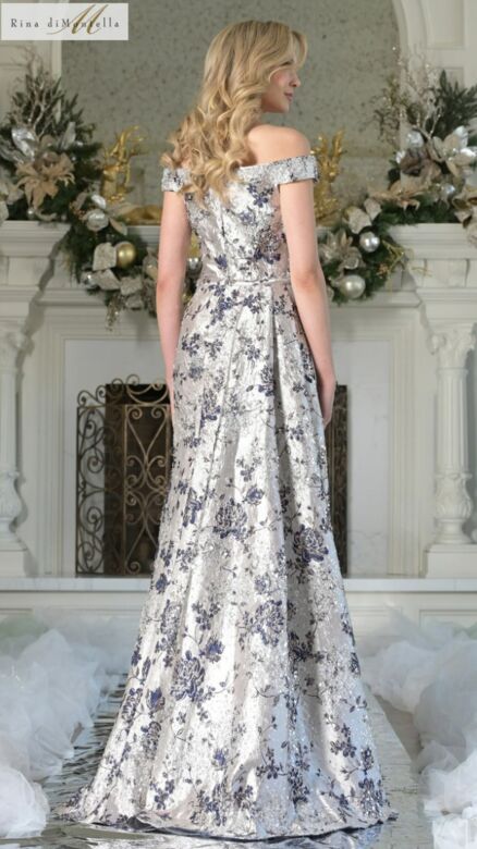 Rina Di Montella RD2912 Off The Shoulder Floral Dress