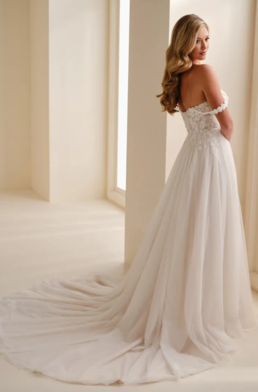 Enchanting by Mon Cheri E628 A-Line Off The Shoulder Bridal Gown