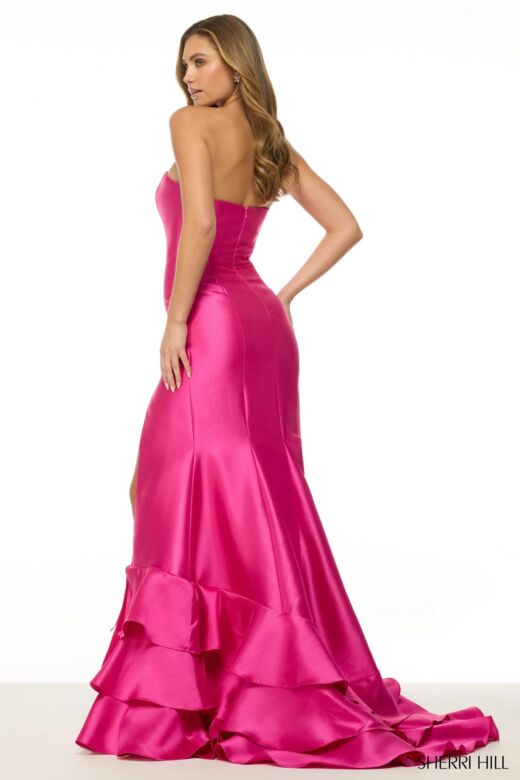 Sherri Hill 57019 Tiered Hem Strapless Dress