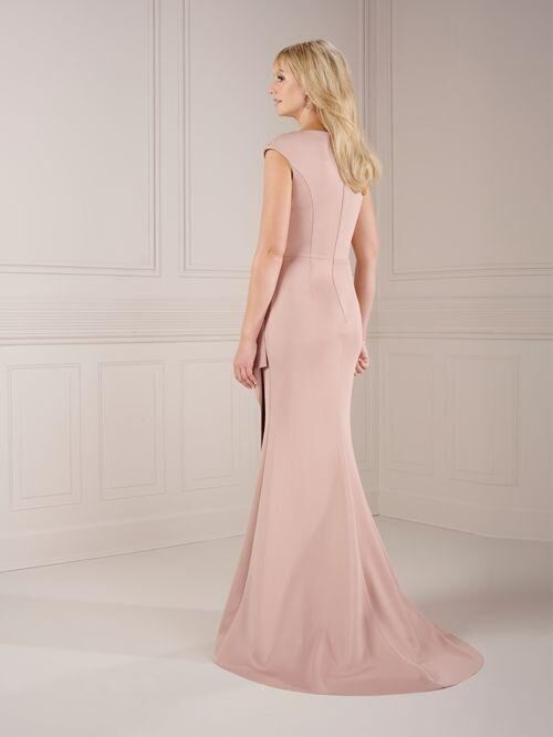 Christina Wu 17143 Faux Wrap Pleated Dress