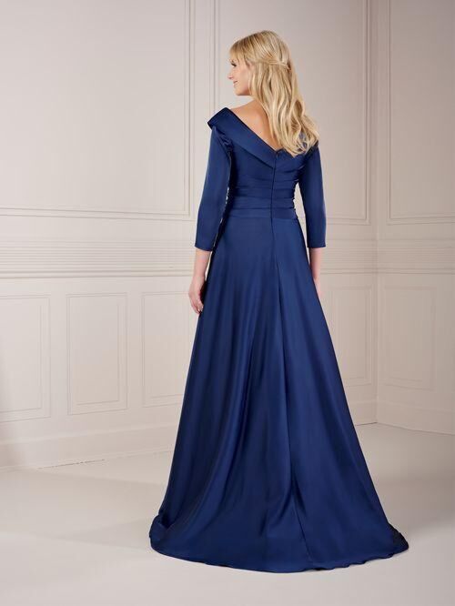 Christina Wu 17144 Portrait Neckline Pleated Bodice Dress