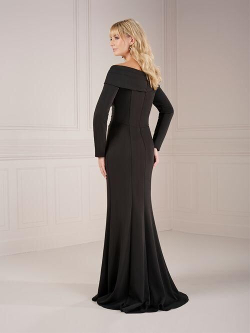 Christina Wu 17146 Asymmetrical Neckline Long Sleeve Dress