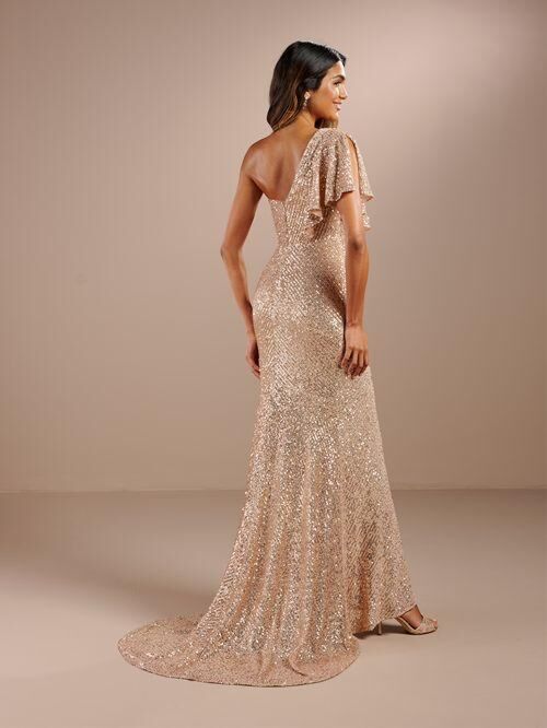 Christina Wu 17150 One Sleeve Sequin Dress