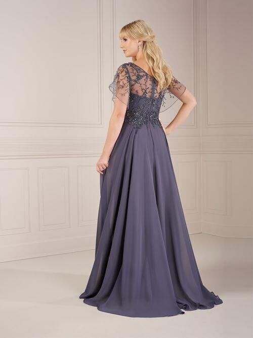 Christina Wu 17156 Batwing Sleeve Beaded Bodice Dress