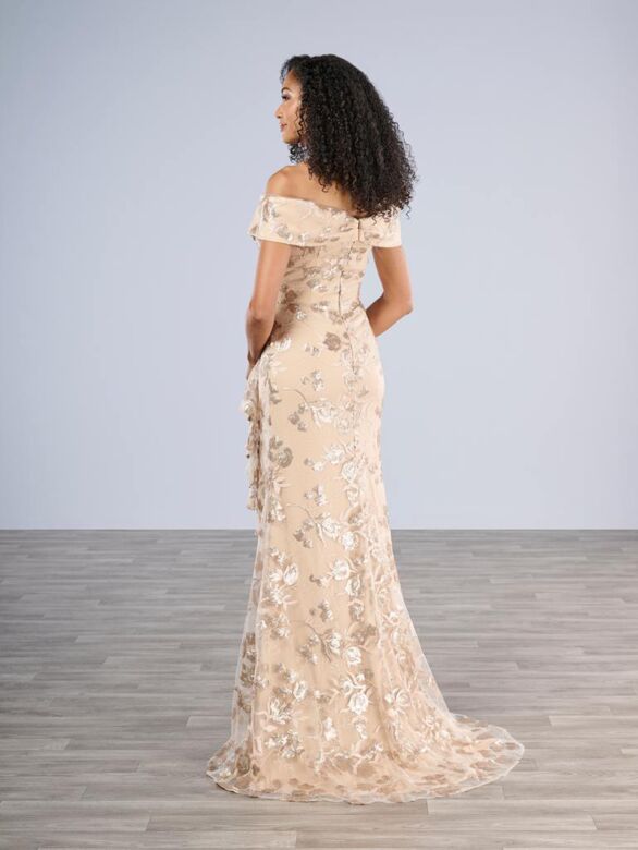 Christina Wu 17186 Off-The-Shoulder Ruffle Slit Dress