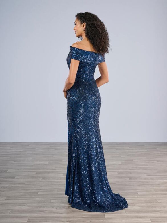 Christina Wu 17187 High Slit Off-The-Shoulder Dress