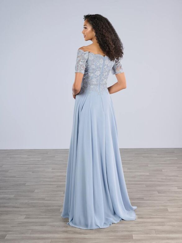 Christina Wu 17189 Scallop Neck A-Line Chiffon Dress