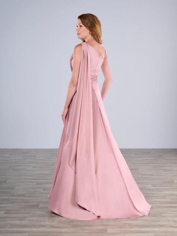 Christina Wu 17190 Detachable Streamer Asymmetric Neck Dress