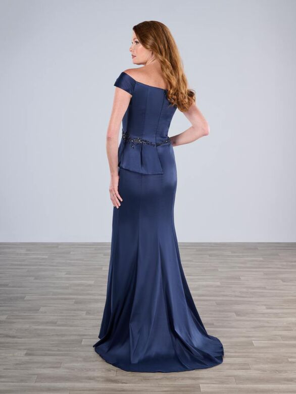Christina Wu 17196 Off-The-Shoulder Peplum Mikado Dress