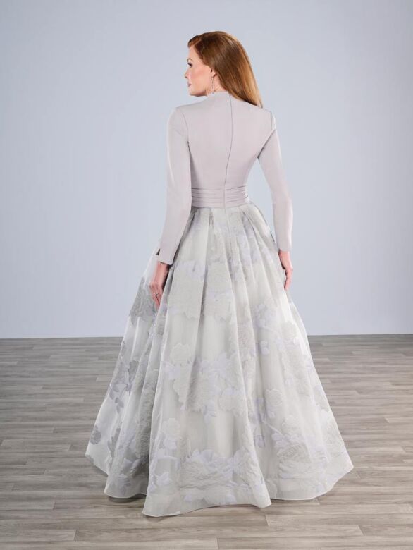 Christina Wu 17205 Pleated Skirt A-Line Brocade Dress