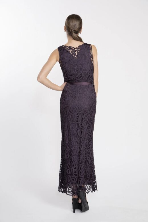 Soulmates D1312 Ribbon Belt Jewel Neckline Dress