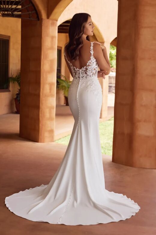 Sophia Tolli Y3121F Beatrice Scoop Back Applique Strap Bridal Dress