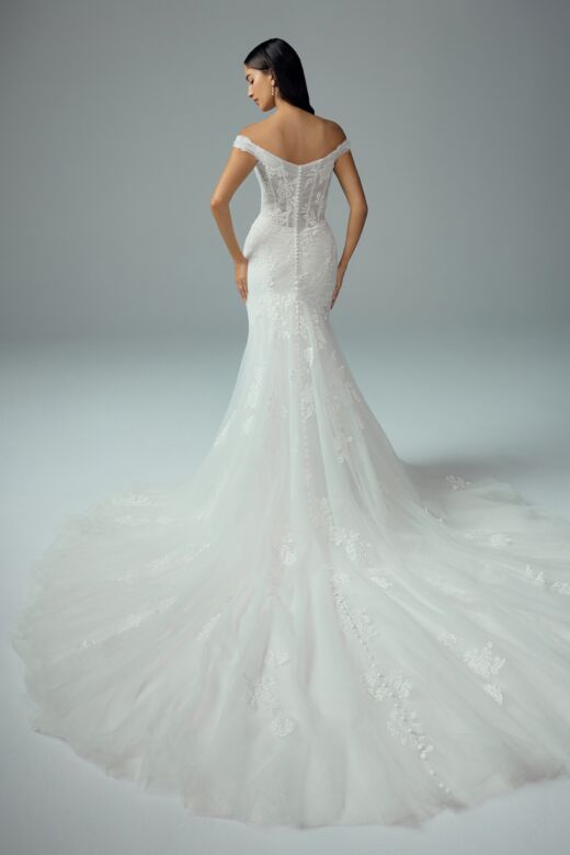 Sophia Tolli Y3206 Hibiscus Off-The-Shoulder Mermaid Wedding Dress