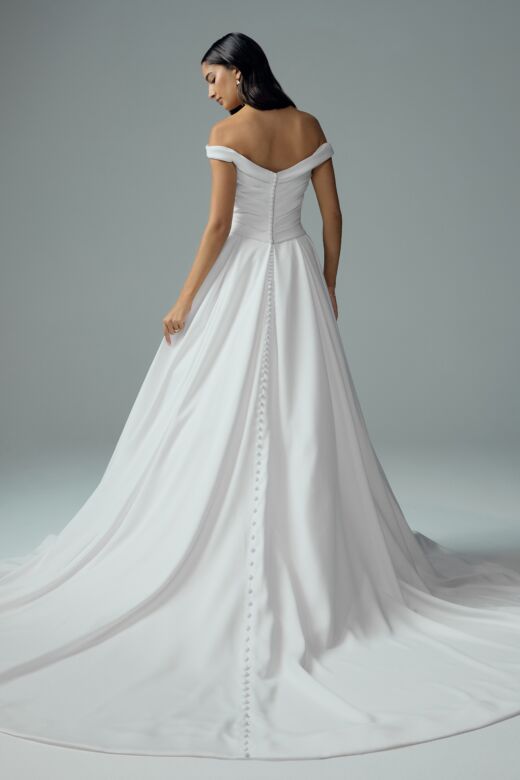 Sophia Tolli Y3207 Cecelia Draped Bodice Off-The-Shoulder Wedding Gown