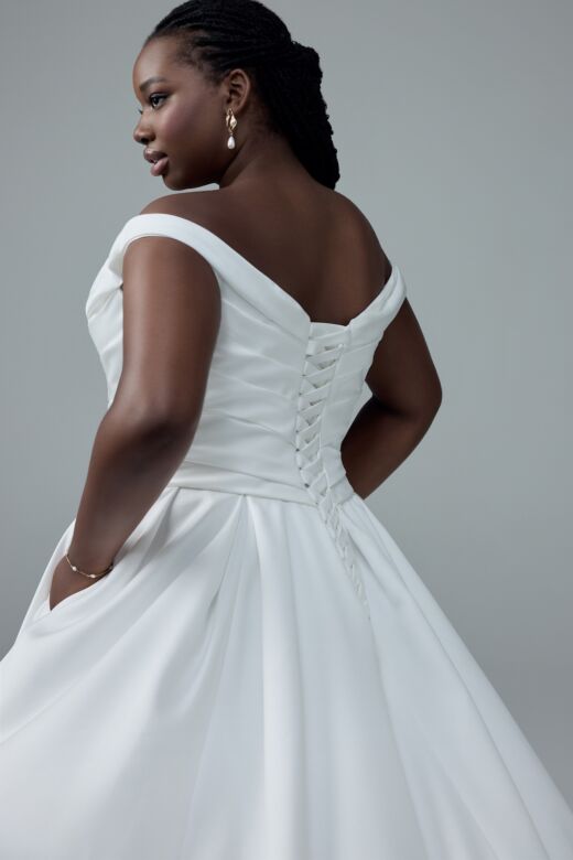 Sophia Tolli Y3207LB Cecelia Lace-Up Back Draped Bodice Wedding Gown