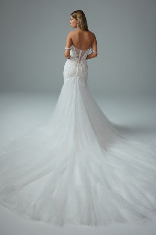Sophia Tolli Y3208 Riley Illusion Back Fringe Strap Wedding Gown