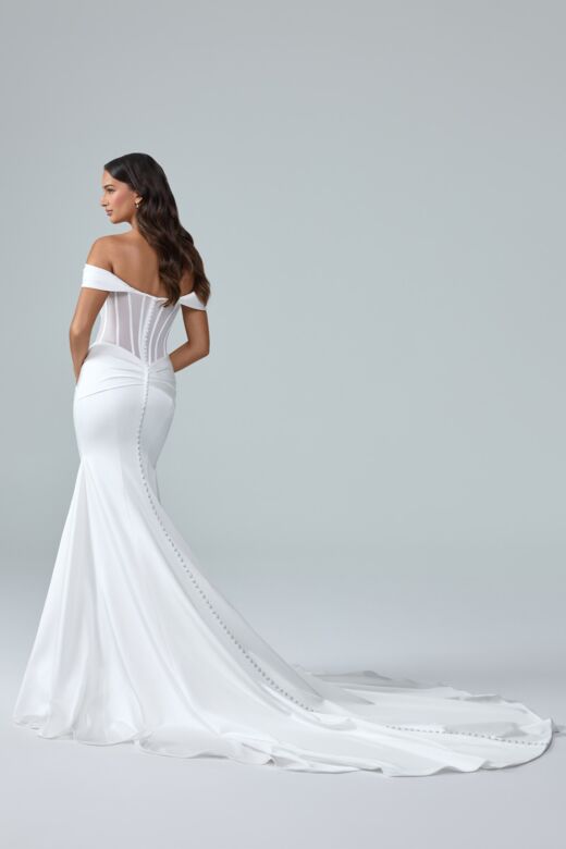 Sophia Tolli Y3245 Blythe Sheer Corset Back Satin Wedding Gown