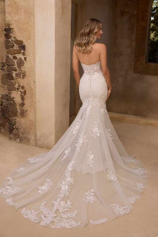 Sophia Tolli Y3144 Lulu Halter Neck Applique Mermaid Wedding Gown