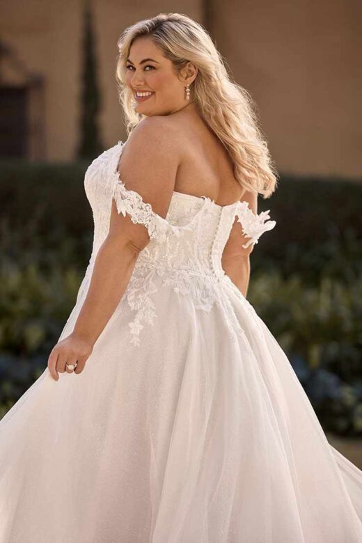 Sophia Tolli Y3157FI Camille Lace Strap Plunging Neck Bridal Dress