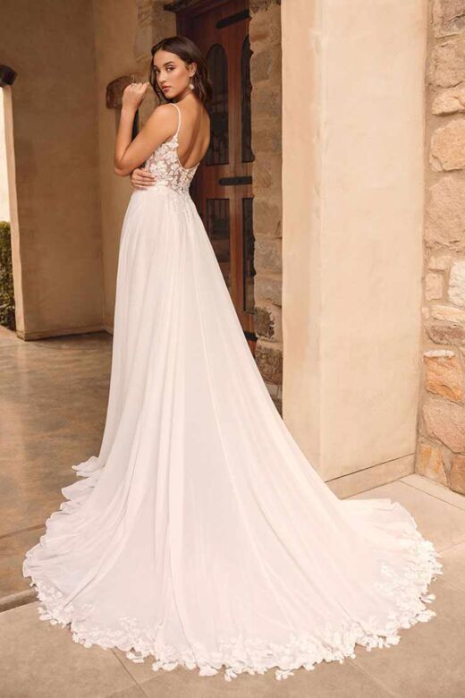 Sophia Tolli Y3164 Caitlin High Slit Scoop Back A-Line Wedding Dress