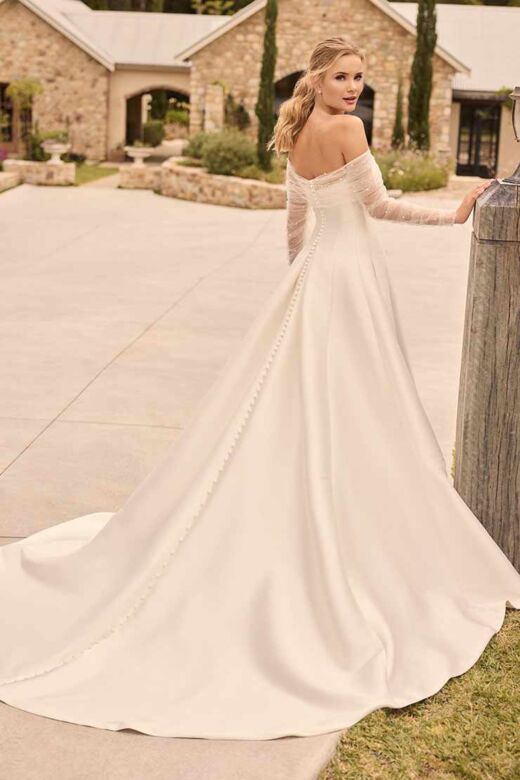 Sophia Tolli Y3166 Pearl Removable Topper Scoop Neck Wedding Gown