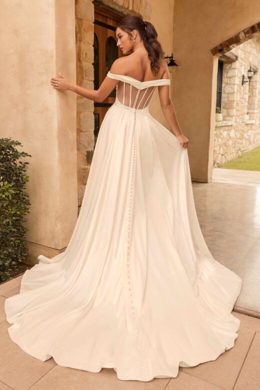Sophia Tolli Y3167 Ruby Sheer Corset Back Draped Wedding Gown