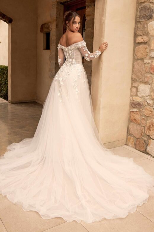 Sophia Tolli Y3169FI Winnie Long Illusion Sleeve A-Line Wedding Gown
