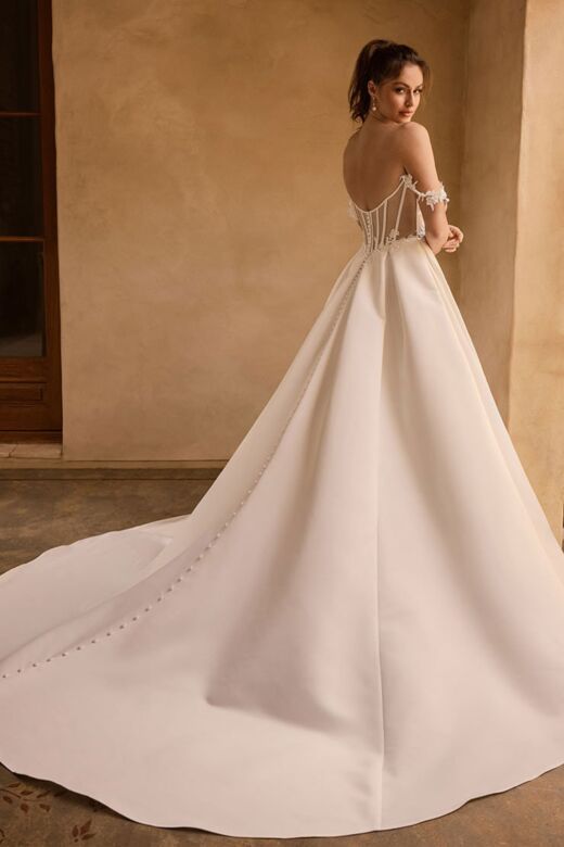 Sophia Tolli Y3171 Rue Sheer Back Peek-A-Boo Neck Wedding Gown