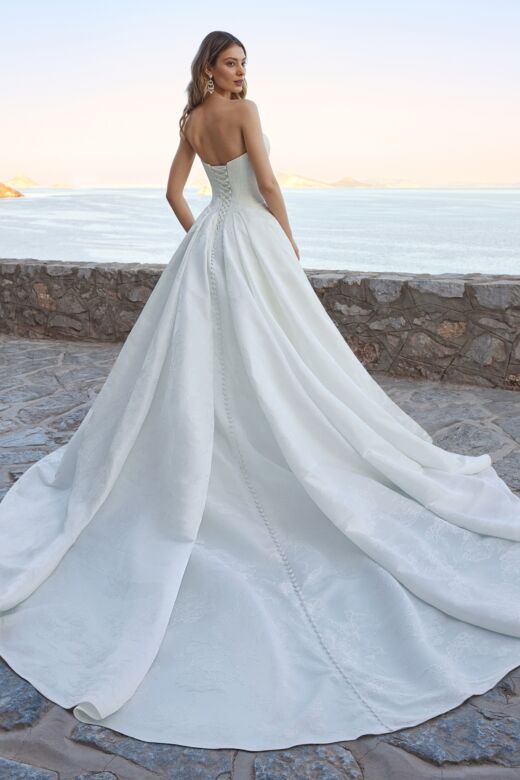 Sophia Tolli Y3182B Elli Marie Notched Neck Pleated Wedding Dress