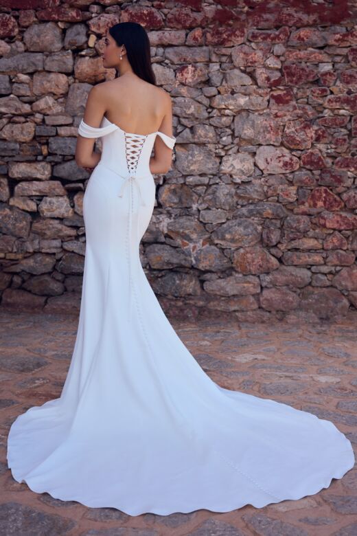 Sophia Tolli Y3189 Danica Basque Waist Off-The-Shoulder Wedding Dress