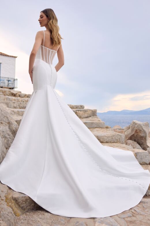 Sophia Tolli Y3192 Imogen Notched Neck Sheer Corset Back Wedding Dress