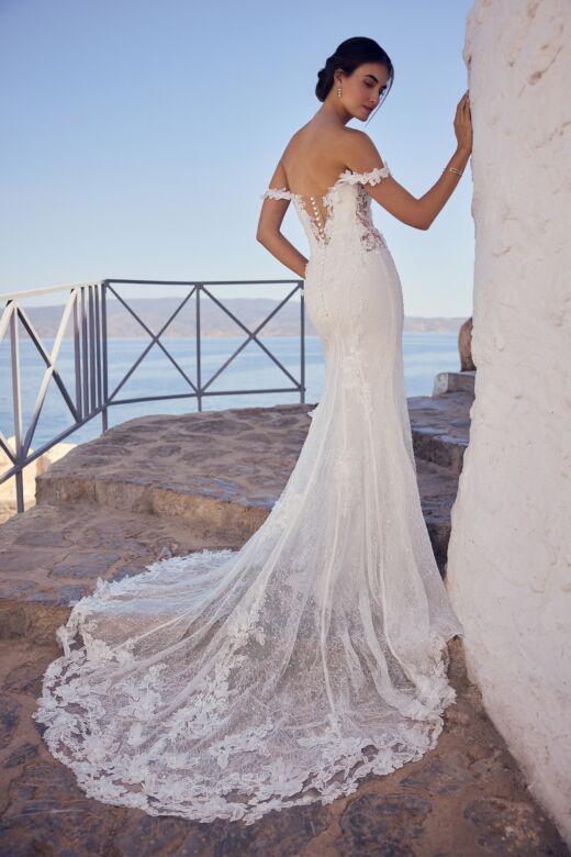 Sophia Tolli Y3194 Ebony Illusion Side Off The Shoulder Wedding Dress