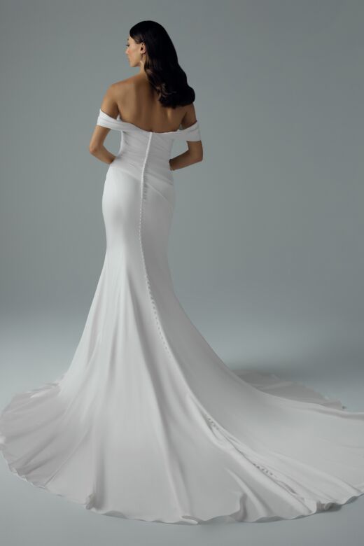 Sophia Tolli Y3222 Ava Off-The-Shoulder Chapel Train Wedding Dress
