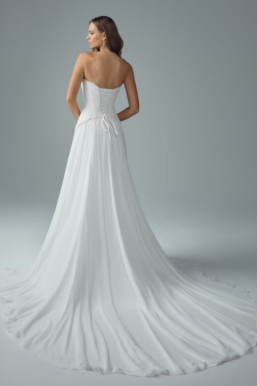 Sophia Tolli Y3223 Lyla Lace-Up Back Scoop Neck Wedding Gown