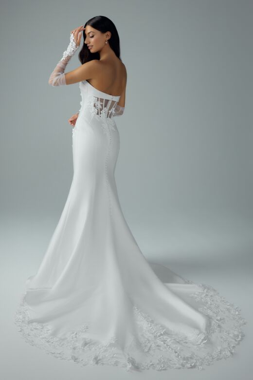 Sophia Tolli Y3226 Selene Gauntlet Sleeve Strapless Wedding Gown