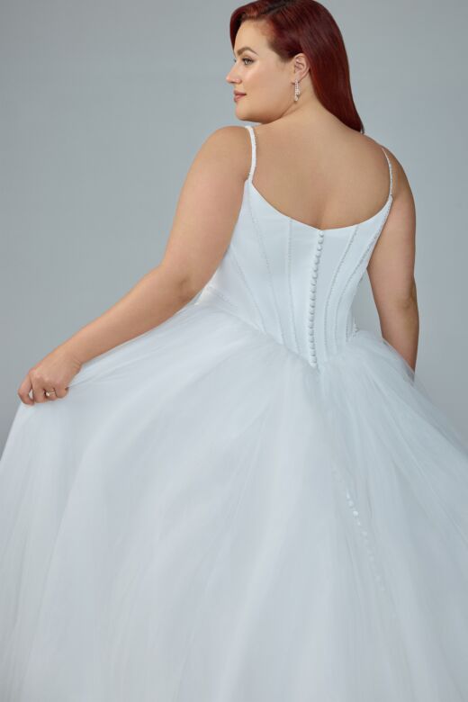 Sophia Tolli Y3231SB Amalia Beaded Scoop Neck Plus Size Wedding Gown