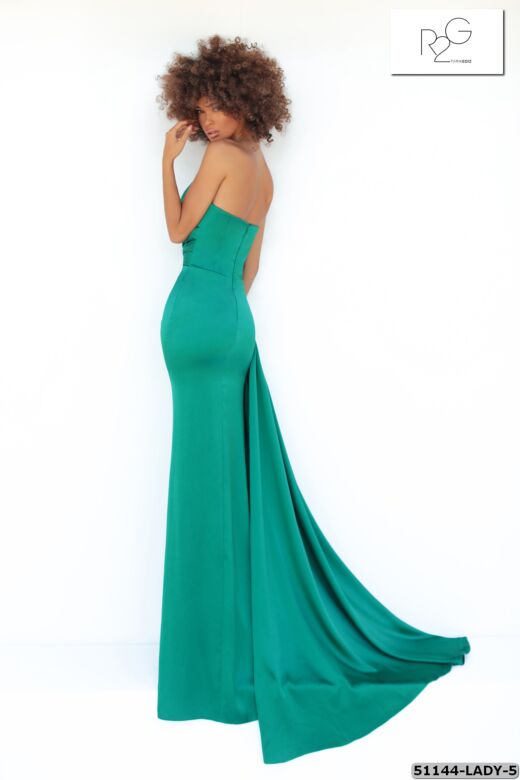 Tarik Ediz 51144 Lady Draped Bodice Strapless Dress