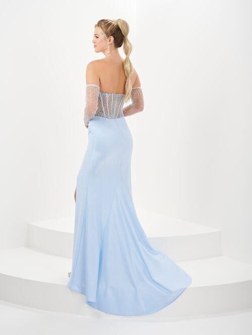 Tiffany Designs 16050 Detached Sleeves Illusion Corset Dress
