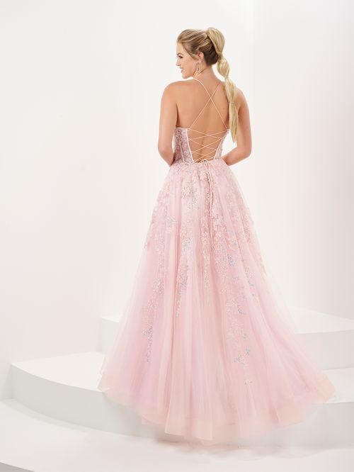 Tiffany Designs 16056 Illusion Corset Floral Dress