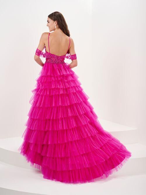 Tiffany Designs 16067 Ruffle Skirt Beaded Corset Dress