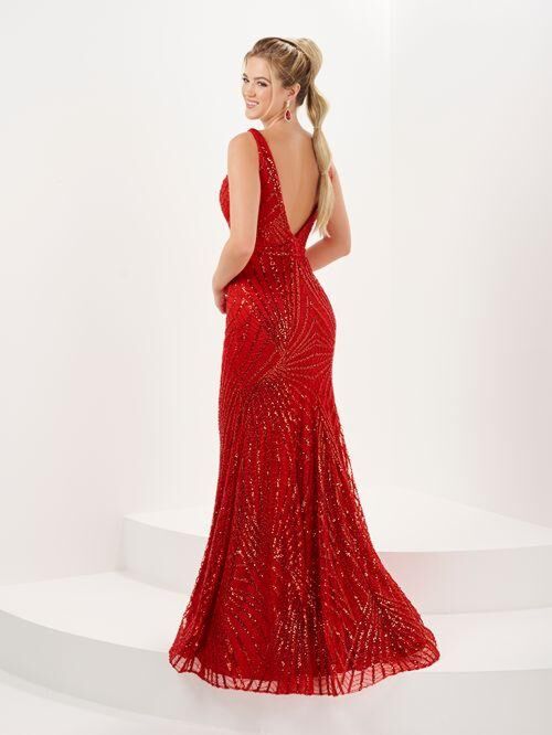 Tiffany Designs 16073 Open Back Sequin Dress - Stock Only
