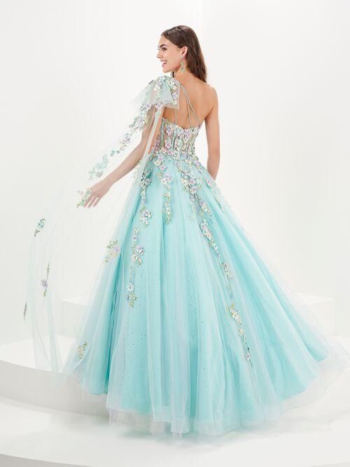 Tiffany Designs 16079 One Shoulder Floral Dress