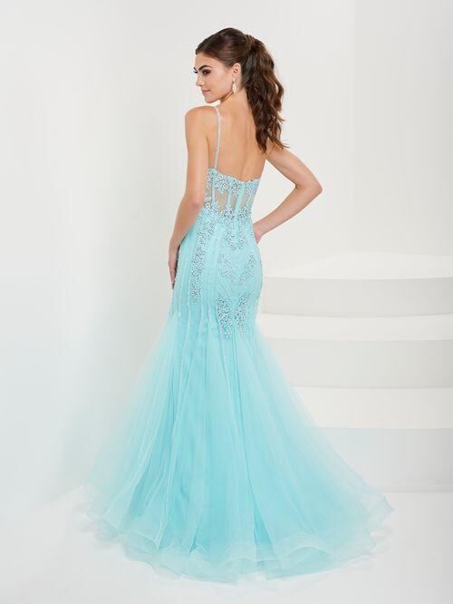 Tiffany Designs 16095 Sheer Corset Embellished Dress