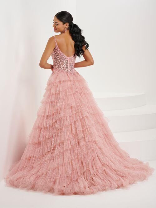 Tiffany Designs 16099 Ruffle Skirt Illusion Skirt Dress