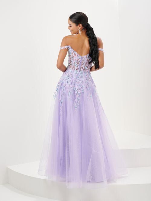 Tiffany Designs 16113 Illusion Corset Off The Shoulder Dress