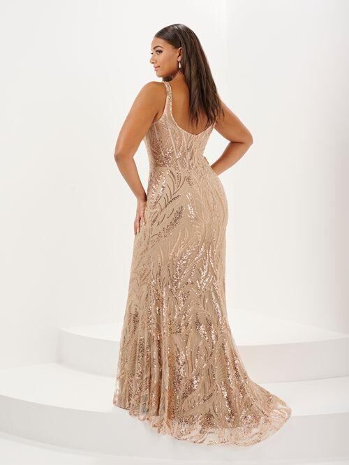 Tiffany Designs 16124 Scoop Back Embellished Dress