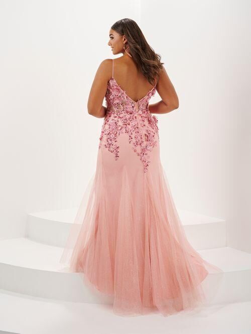 Tiffany Designs 16133 Illusion Corset Floral Dress
