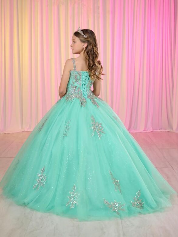 Tiffany Princess 13756 Scoop Neck Tulle Skirt Mini Pageant Dress