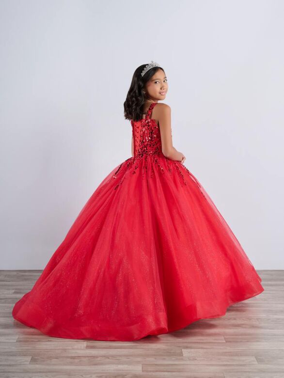 Tiffany Princess 13796 Square Neck Sleeveless Mini Pageant Gown