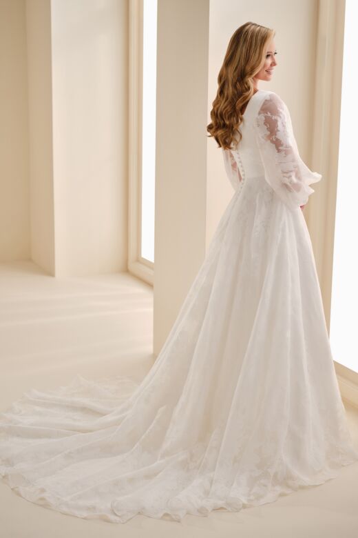 Modest Bridal by Mon Cheri MOD344 Bishop Sleeve Wedding Gown